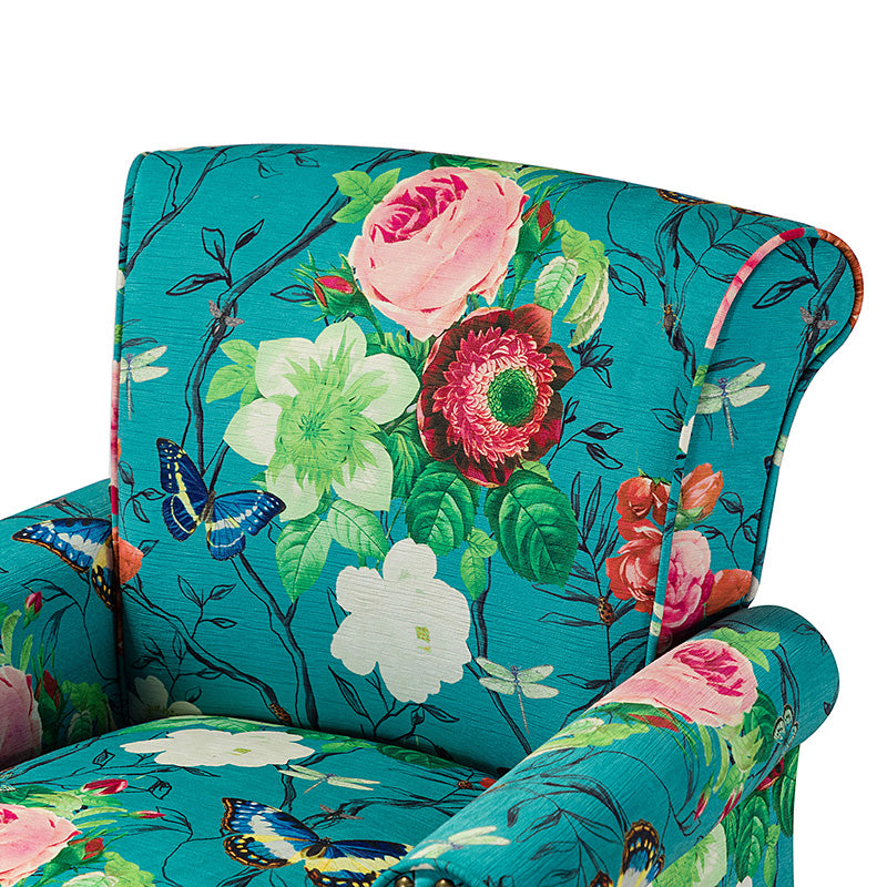 Artemisa Modern Floral Pattern Upholstered Armchair - Comfortable Living Room Accent Chair for Home Office & Lounge Decor