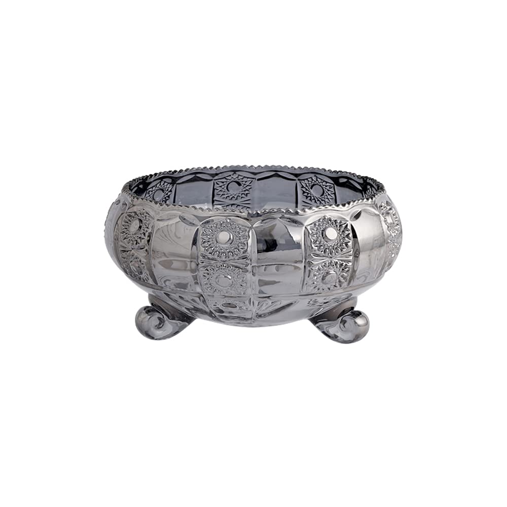 Premium Large Capacity 3-Leg Crystal Glass Fruit Bowl - Lead-Free, European Style Home Decor for Living Room, Snacks & Dried Fruits (3L, 3 Color Options) | Elegant Serving Tray for Parties, Dining Table Centerpiece & Gift Giving