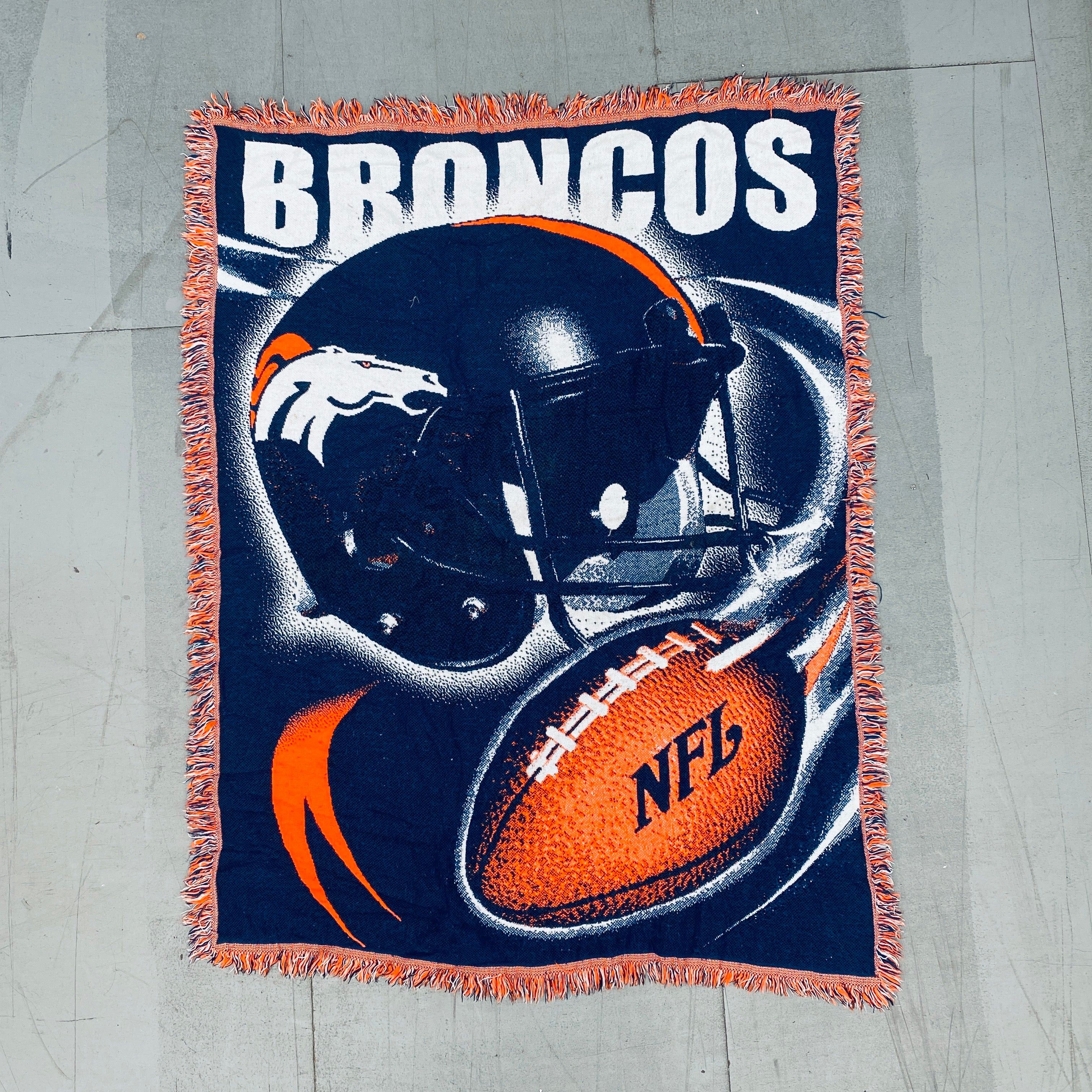 Denver Broncos Triple Woven Rug - Durable NFL Team Logo Carpet for Living Room, Bedroom, and Game Room Decor