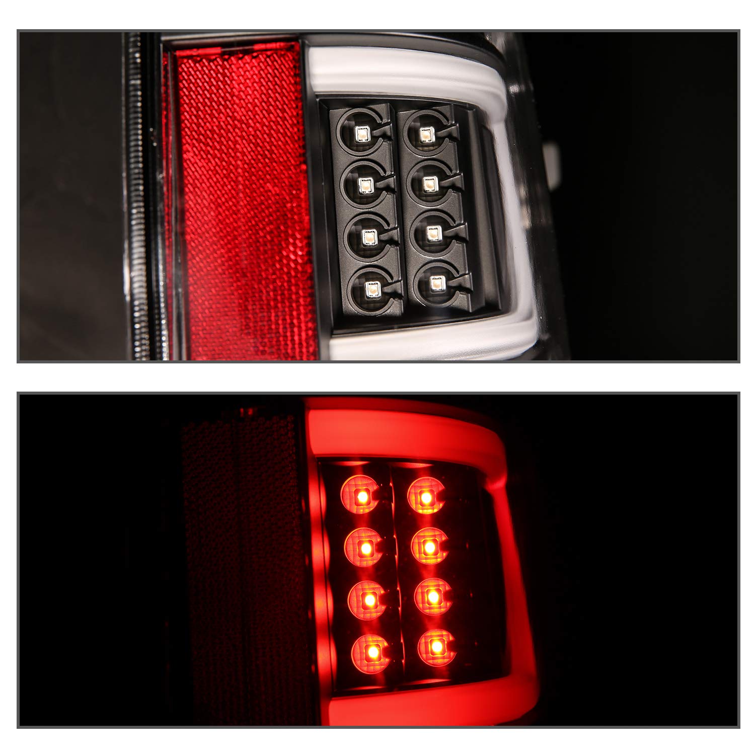 AmeriLite LED Light Bar Replacement Car Tail Lights Set for 2009-2014 Ford F-150 - Passenger & Driver Side, Vehicle Light Assembly, Black - Upgrade Your Truck's Style & Safety for Night Driving & Off-Road Adventures