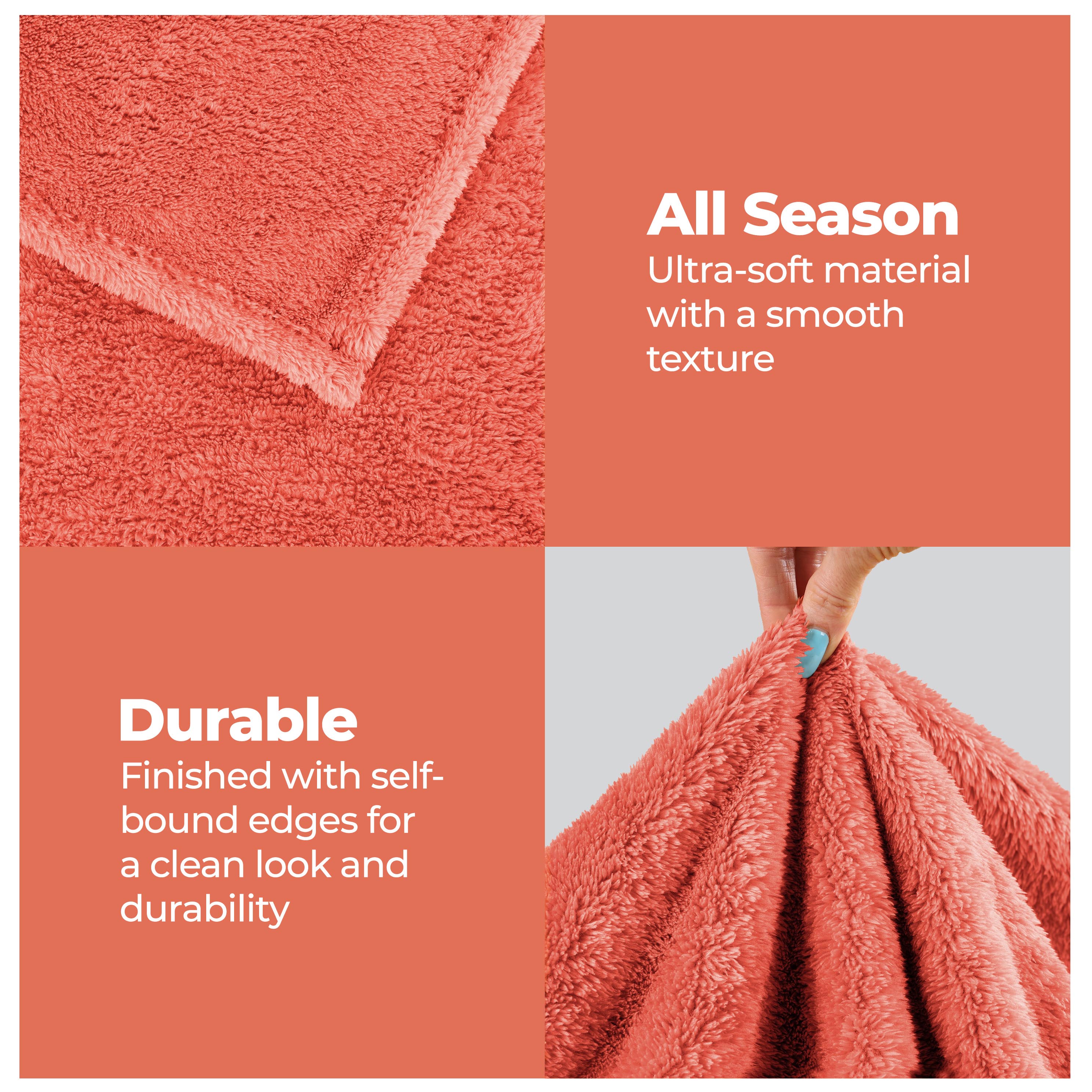 Classic Solid Fleece Plush Medium Weight Fluffy Soft Blanket - Cozy & Warm for Bed, Sofa, Travel & Gifts | Ultra-Soft Throw Blanket for All Seasons