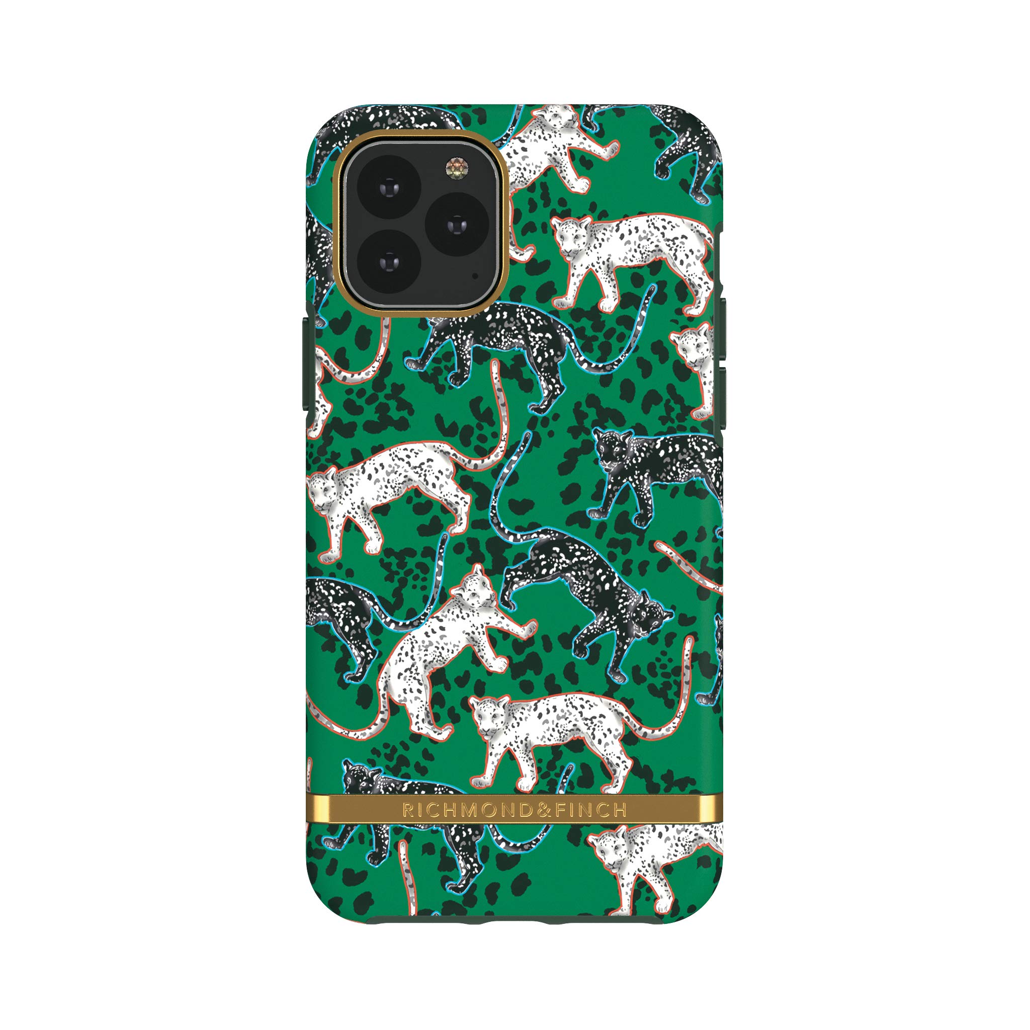 Premium RICHMOND & FINCH iPhone 11 Pro Max Case - Luxury Green Leopard Design with Gold Accents | Slim Protective Cover for Women & Men | Perfect for Work, Travel & Everyday Use