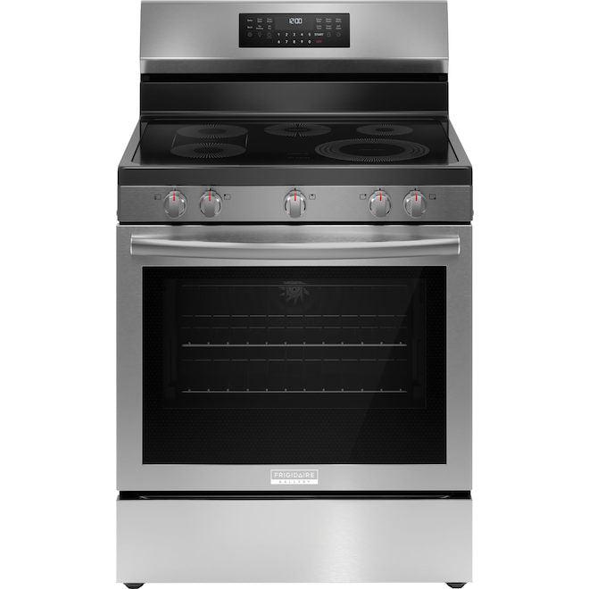 Frigidaire Gallery GCRE306CBF 30-Inch Stainless Steel Rear Control Electric Range with Total Convection - Perfect for Home Kitchens & Baking Enthusiasts