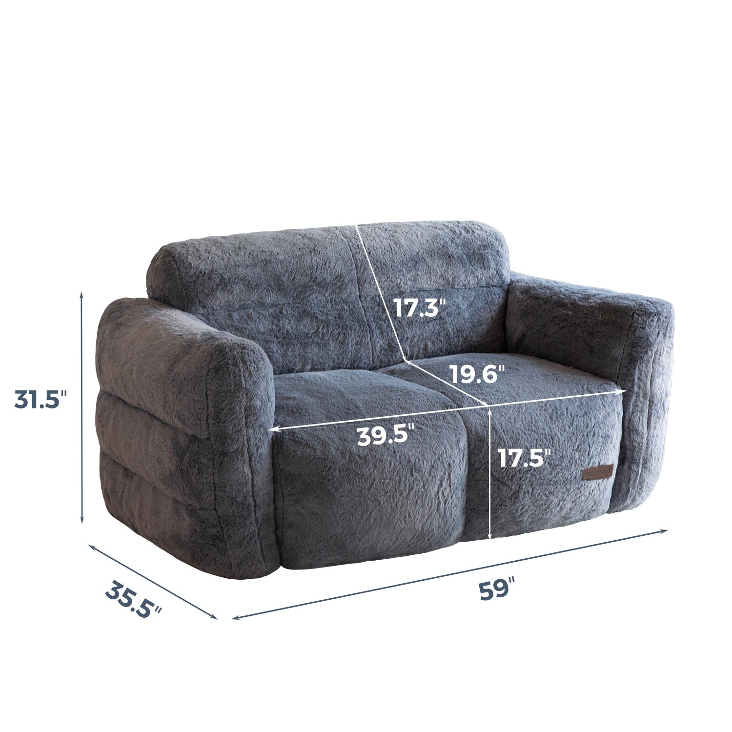 MAXYOYO Giant Bean Bag Chair - Ultra Soft Fluffy Bean Bag Couch for Living Room, Bedroom & Game Room - Dark Grey - Perfect for Relaxing, Lounging & Gaming