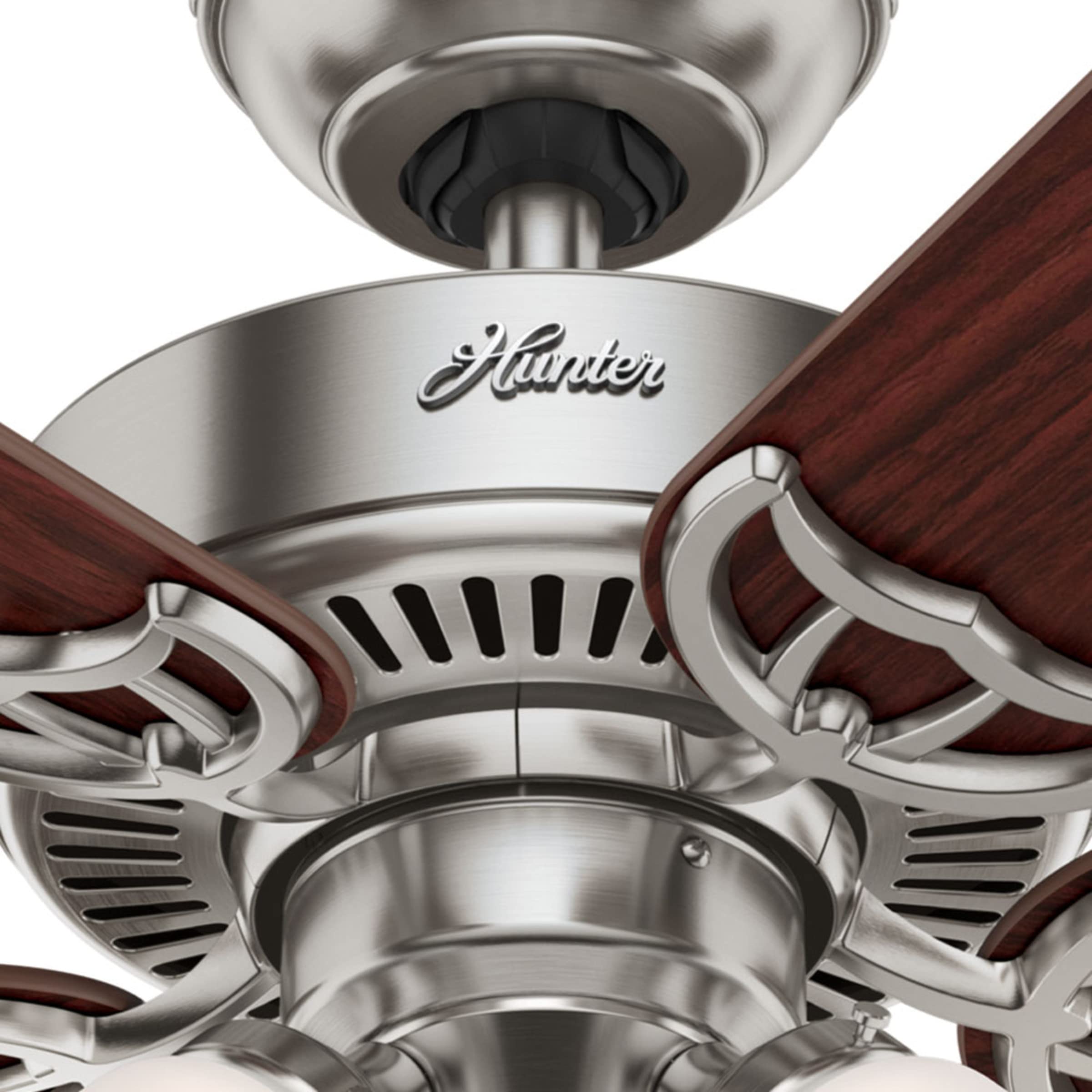 Hunter Fan Company 51011 42-Inch Southern Breeze Brushed Nickel Ceiling Fan with LED Light Kit & Pull Chain - Energy Efficient Indoor Ceiling Fan for Living Room, Bedroom & Office (Brown)