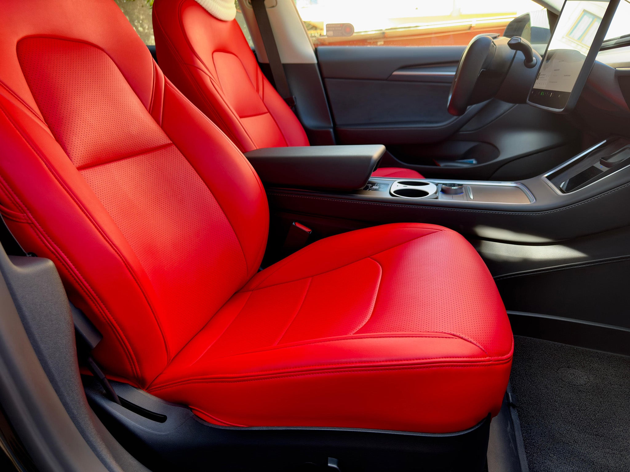Premium Custom Fit Tesla Seat Covers for Model 3 & Model Y (2017-2025) - Waterproof, Anti-Slip & Breathable - Enhanced Comfort & Interior Protection - Perfect for Road Trips, Daily Commute & Family Travel