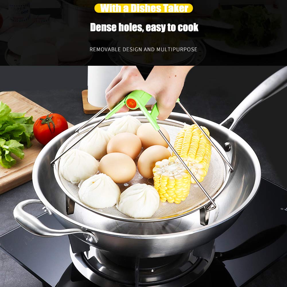 Stainless Steel Steamer Rack Set - 3 Pack with Clip (7.6