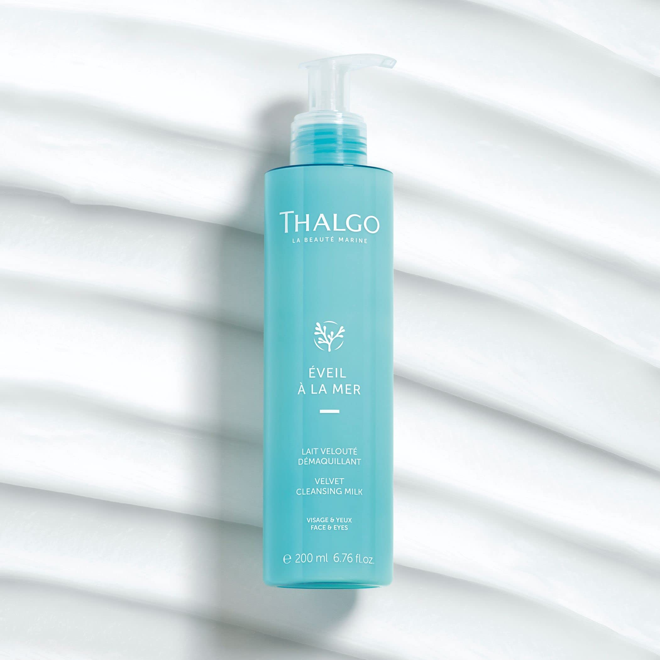 Thalgo Velvet Cleansing Milk - Gentle Face Wash with Castor & Grape Seed Oils for Soft, Hydrated Skin - 200ml - Perfect for Daily Skincare Routine & Sensitive Skin Care