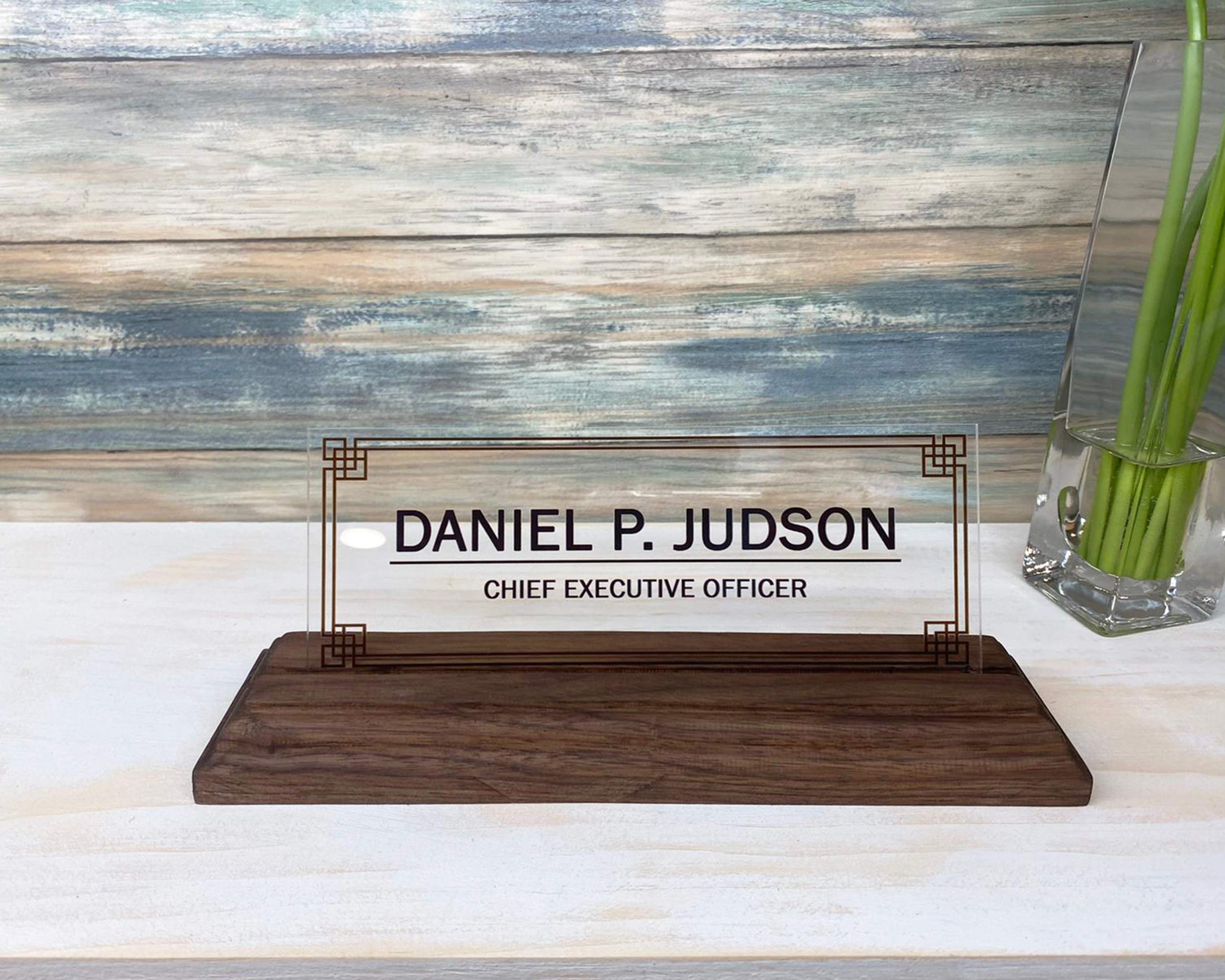 Personalized Desk Name Plate for Men - Custom Engraved Office Name Sign (8