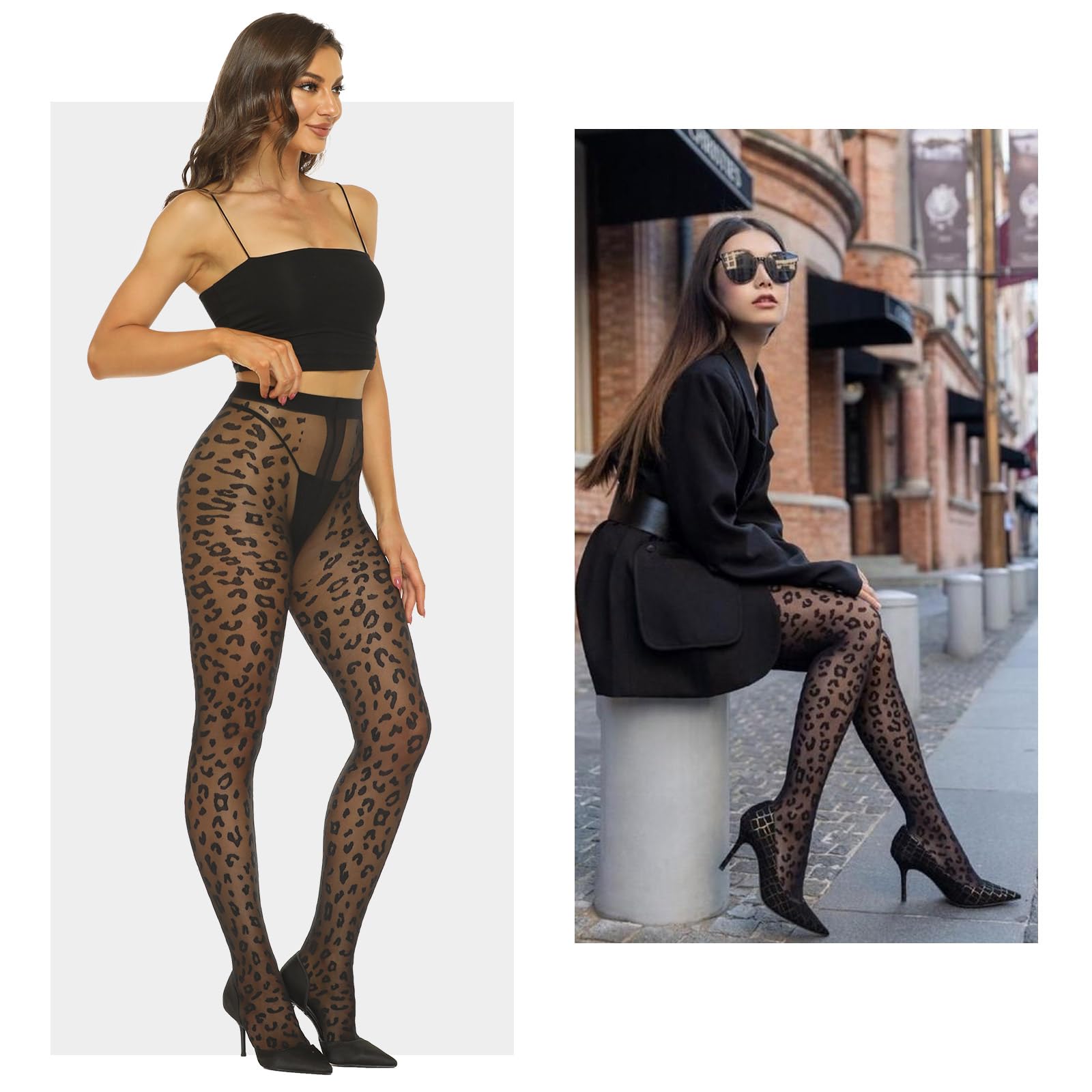 MANZI Women's 20 Denier Sheer Patterned Tights - Elegant Pantyhose Stockings for Office, Party & Everyday Wear