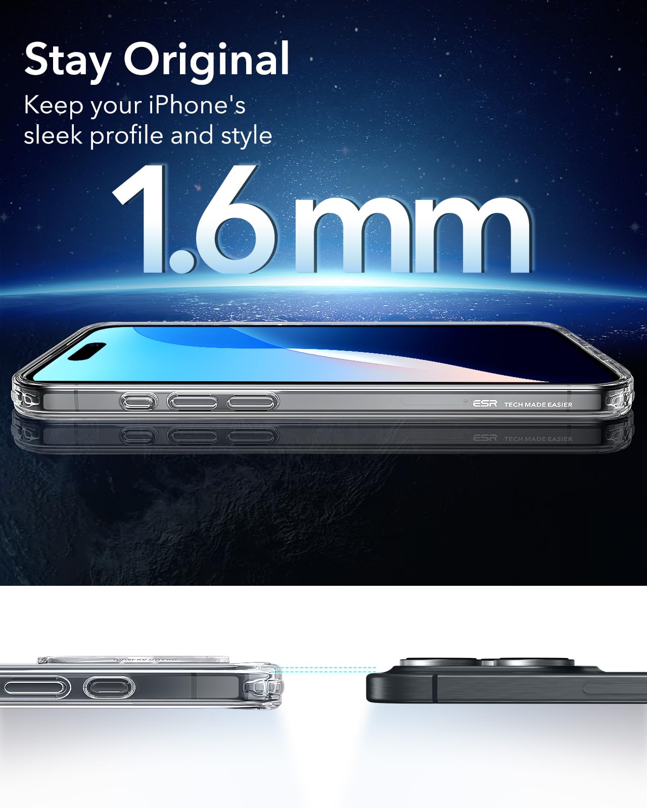 ESR Magnetic Phone Case for iPhone 16 Pro Max - Military-Grade Shockproof Protection, MagSafe Compatible, Frosted Clear Hybrid Case (HaloLock) | Perfect for Everyday Use, Travel & Outdoor Activities