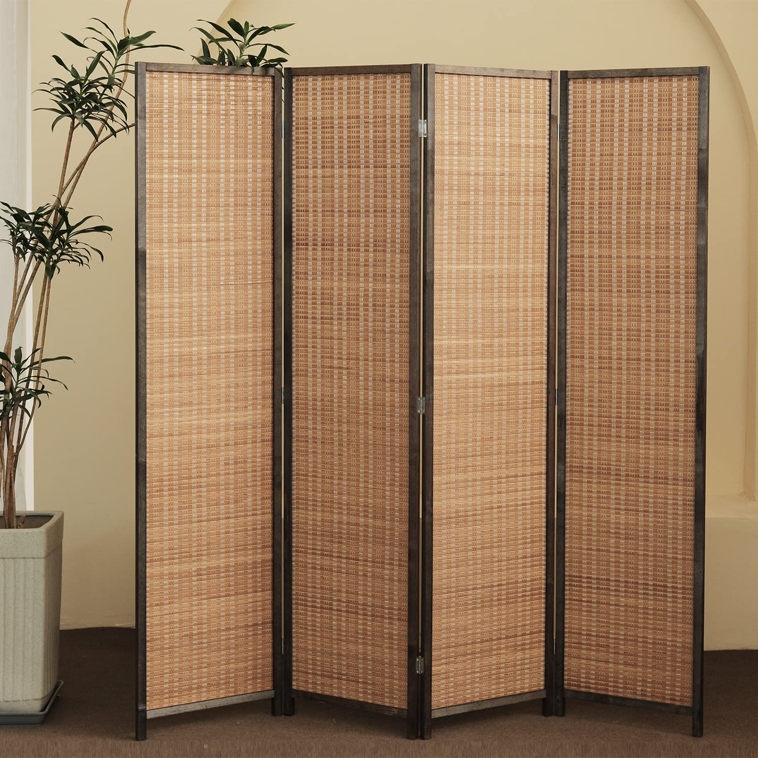 4 Panel Bamboo Room Divider - 67