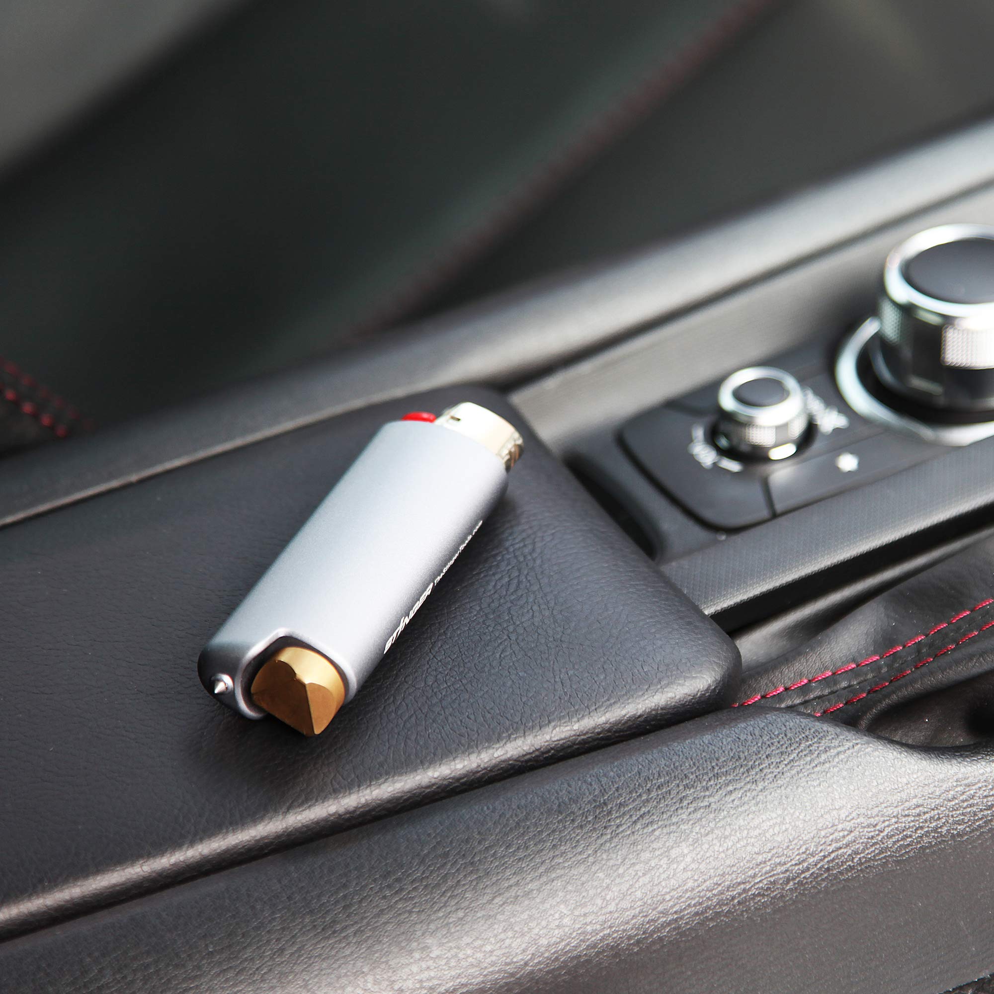 Stinger BIC Lighter Case with Window Breaker & Fidget Spinner - Car Emergency & EDC Accessory