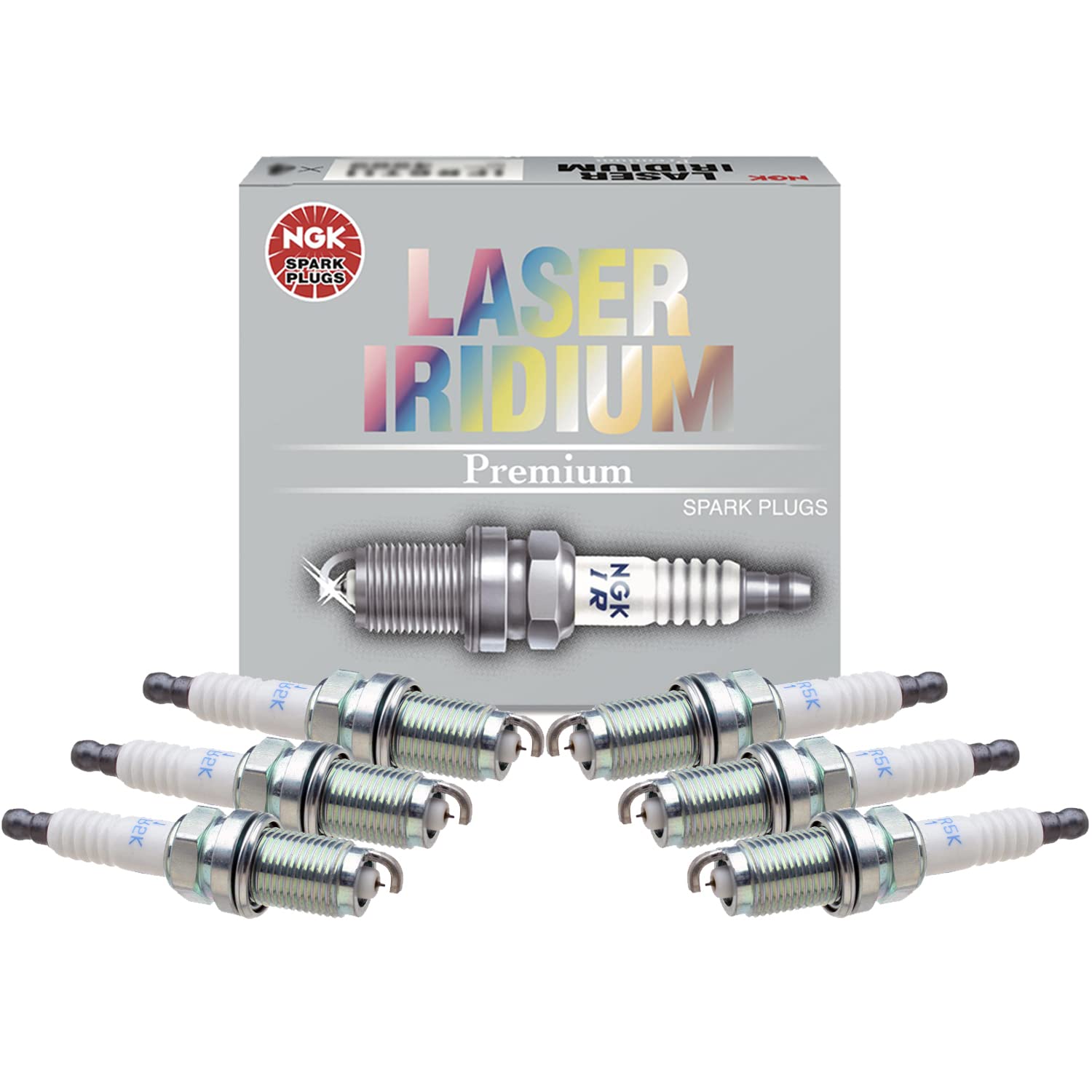 NGK Laser Iridium Spark Plugs - Set of 6 - Compatible with Acura MDX, Honda Odyssey, Pilot, Ridgeline & Saturn Vue - High Performance Ignition for Smoother Engine Starts & Better Fuel Efficiency