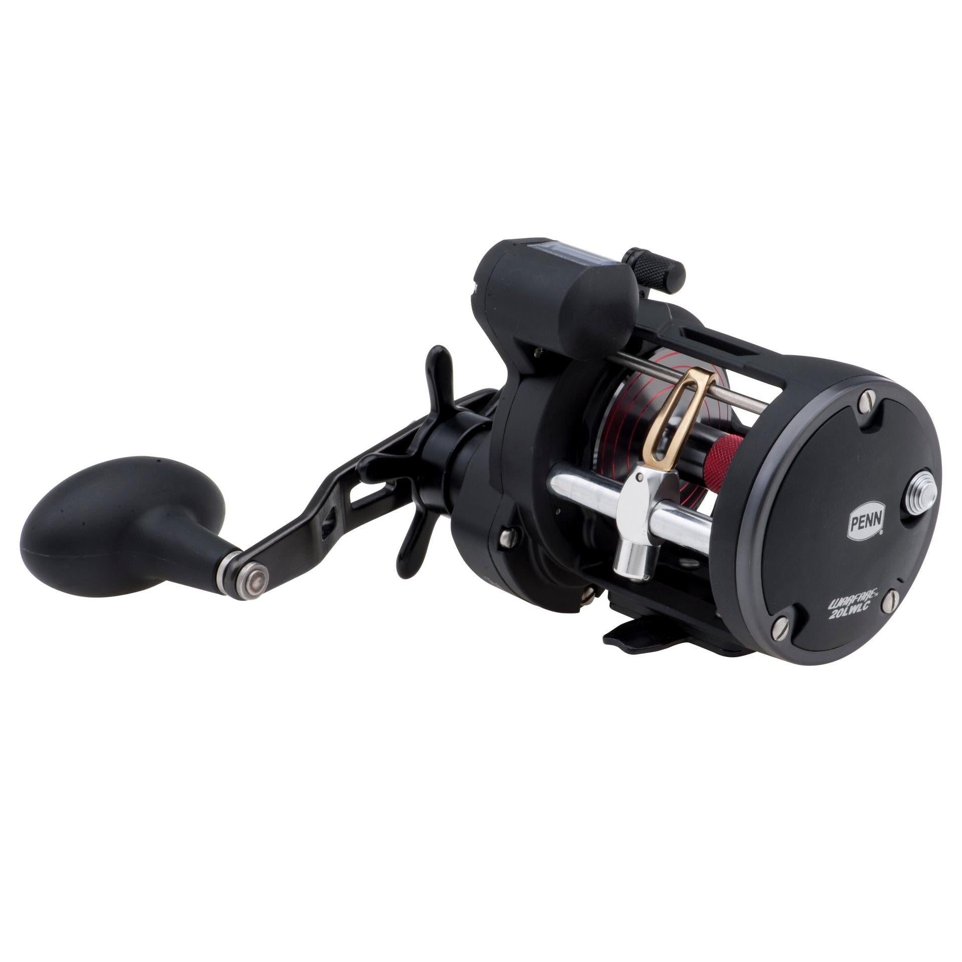 Warfare™ Star Drag Level Wind Conventional Fishing Reel with Line Counter - Saltwater & Freshwater Fishing Gear for Trolling, Casting, and Bottom Fishing