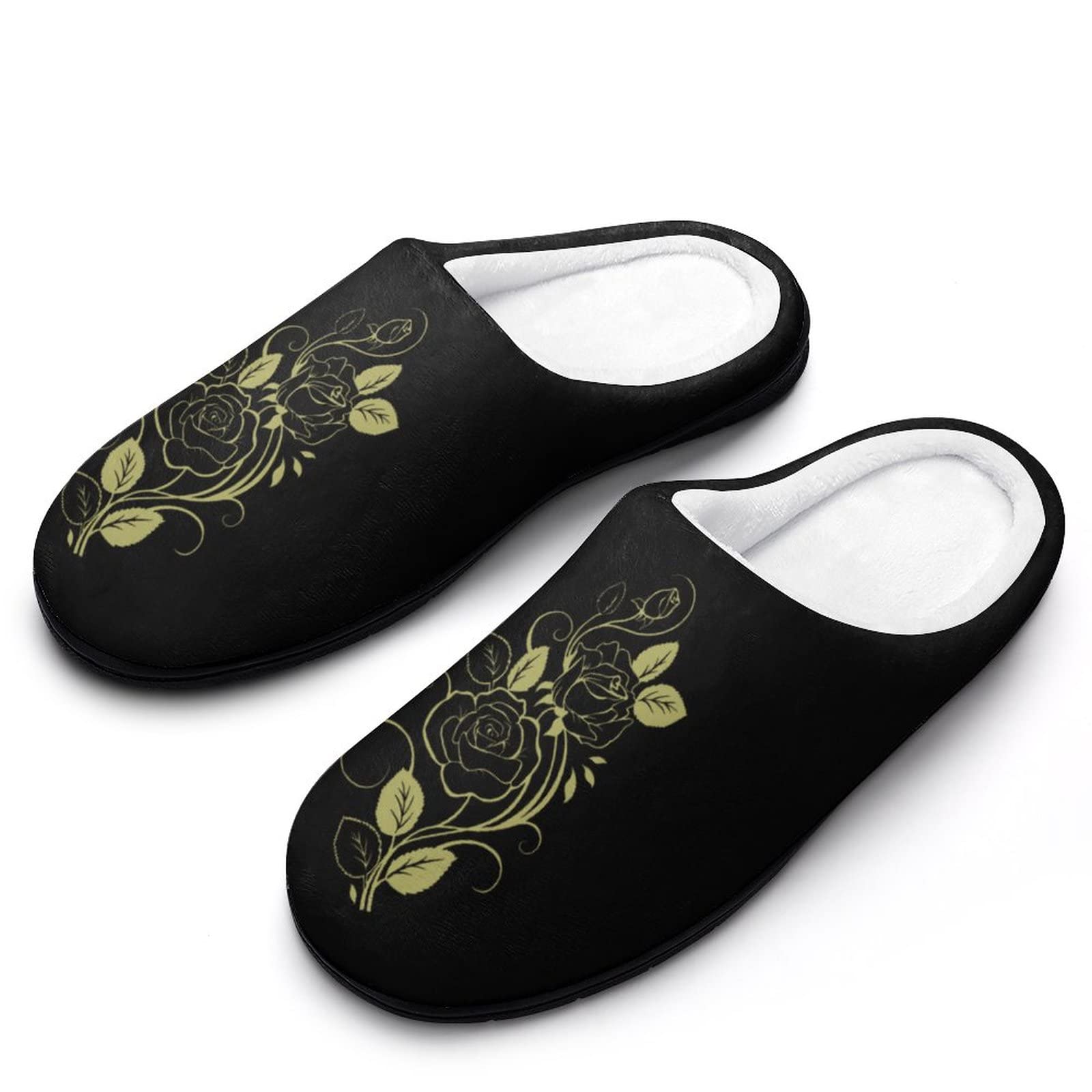 Wonderful Flowers Men's Cotton Slippers - Lightweight Anti-Slip Indoor/Outdoor House Shoes for Spa, Lounge & Backyard Comfort