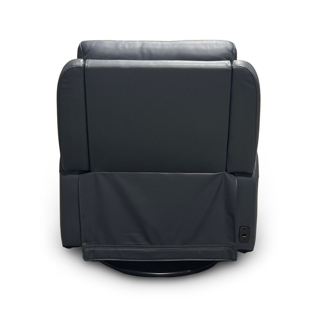 Premium Garbo Leather Power Swivel Glider Recliner Chair with USB Port - Modern Living Room Furniture for Relaxation, Nursing, and Home Theater Comfort