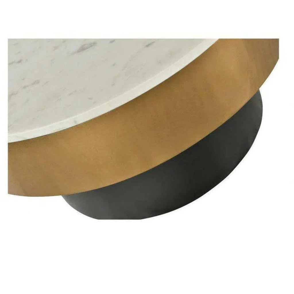 31.5 Inch White Art Deco Coffee Table - Mid-Century Modern Style for Living Room, Lounge & Home Decor