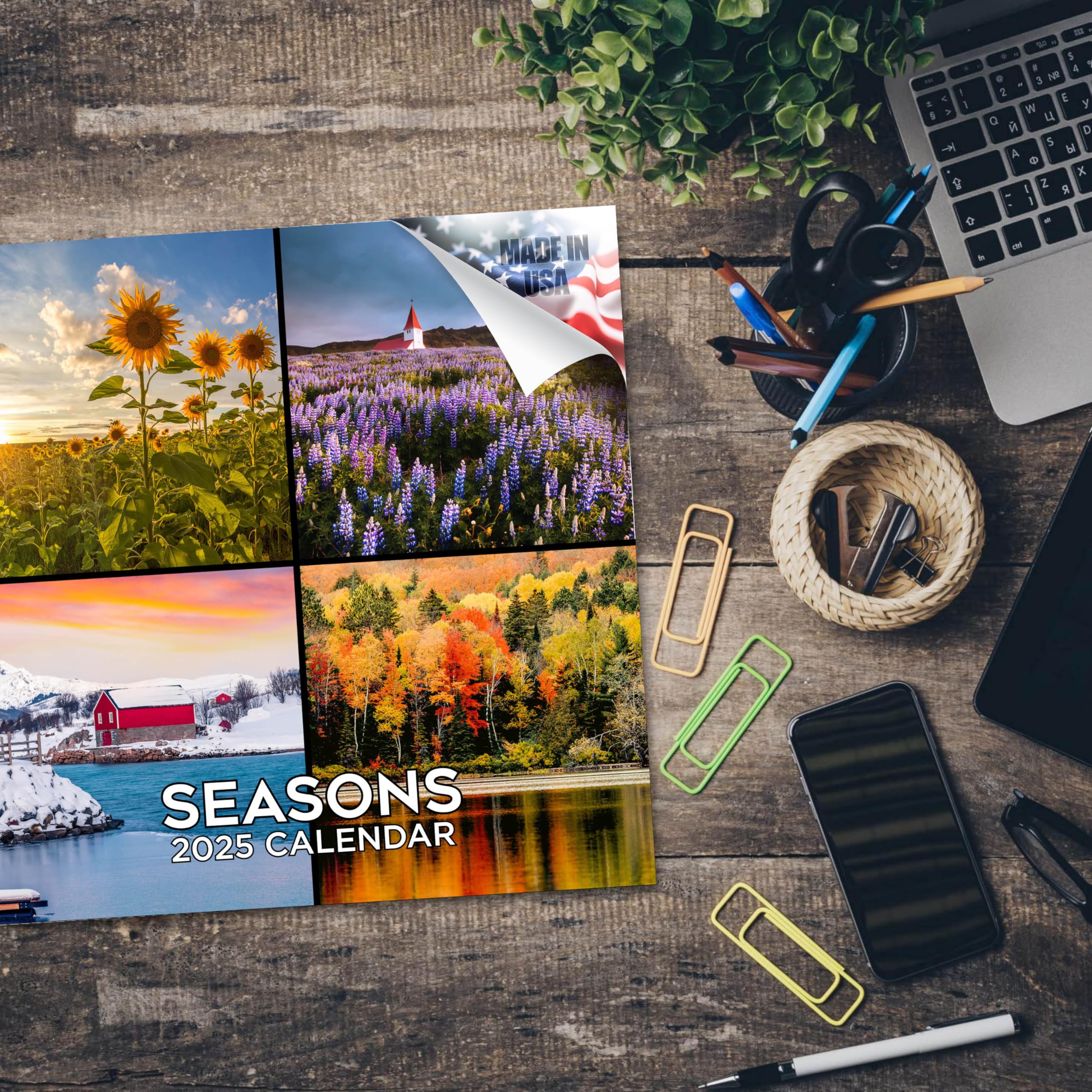 2024-2025 Monthly Wall Calendar with Seasons - 12