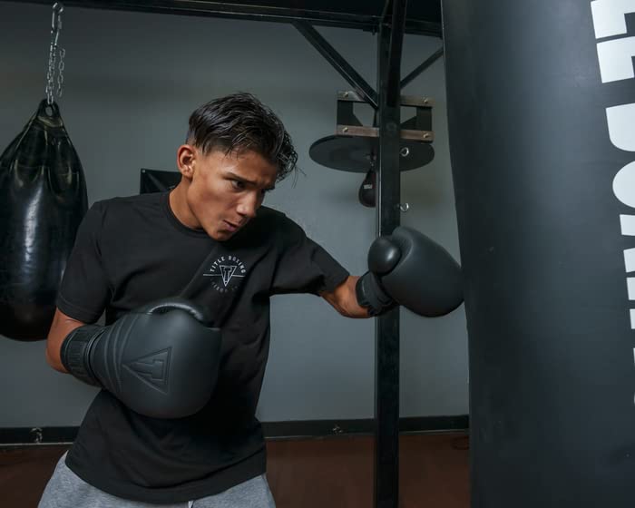 Premium Black Bolstered Leather Boxing Gloves - Heavy Bag Training, Kickboxing, MMA & Punching Bag Workouts - Durable Leather for Gym, Home & Professional Use