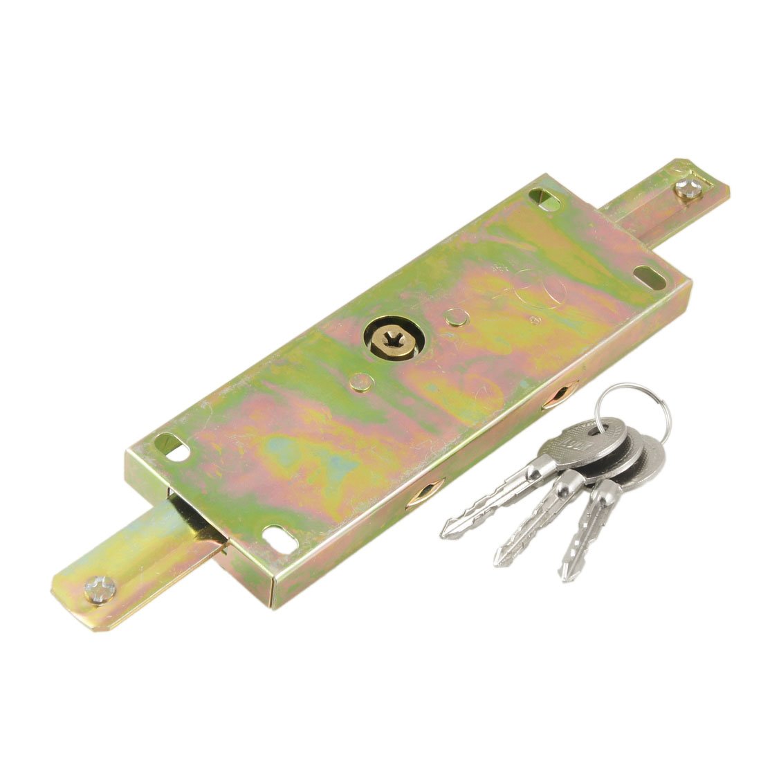 uxcell Gold Tone Cross Keyway Cylinder Head Roller Shutter Door Lock with 3 Keys - Secure Garage, Warehouse & Commercial Entrances