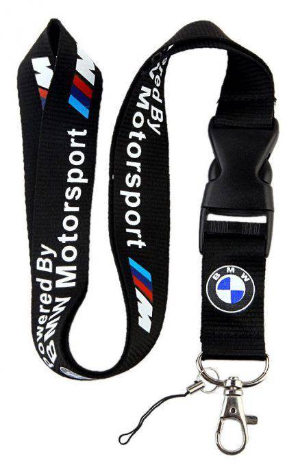 BMW Motorsports Lanyard - Premium Nylon Keychain with Carabiner Clip for Keys, ID Badges & Work Security Cards - Perfect for BMW Fans, Car Enthusiasts & Office Use