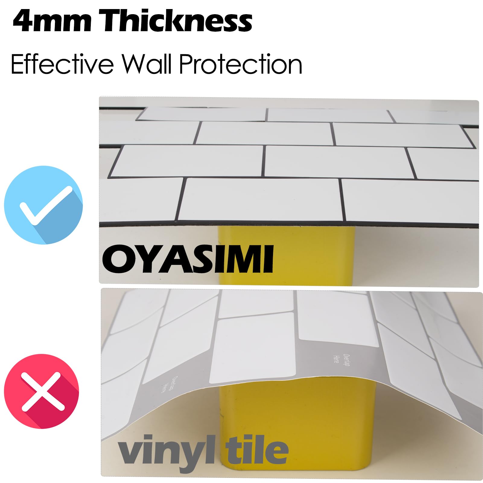10 Sheets Thicker Peel and Stick Backsplash Tiles - 12