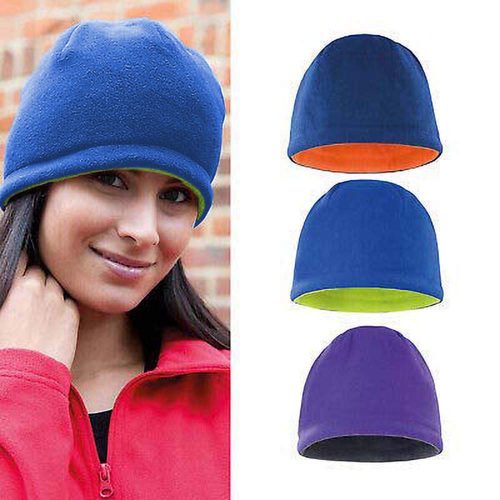 Unisex Reversible Fleece Skull Hat for Men & Women - Warm Winter Beanie for Cold Weather - Perfect for Skiing, Snowboarding & Outdoor Activities