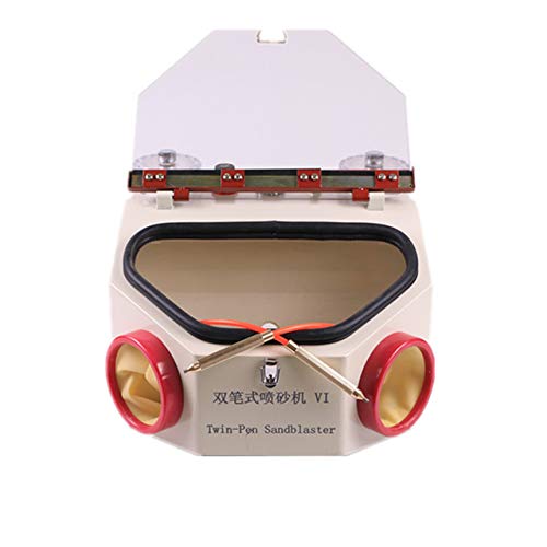 Dental Lab Sandblaster Unit - Dual Pen Fine Sand Blaster with 2 Tanks for Ceramic & Metal Restoration | Perfect for Crowns, Bridges & Denture Cleaning