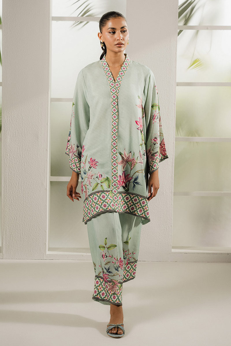 AQUA BLOOM 2-Piece Outfit Set - Stylish Women's Shirt & Comfortable Trousers for Casual Wear, Office & Summer Outings