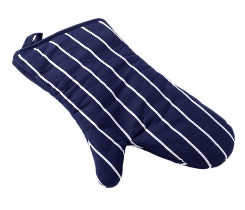 Premium Butcher Stripe Oven Mitt - Heat Resistant Kitchen Glove for Baking, Grilling & Cooking - Ideal for BBQ, Roasting & Handling Hot Dishes