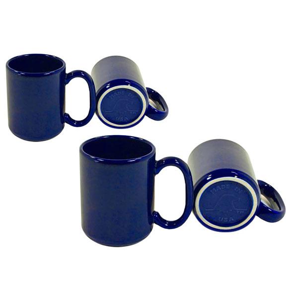 Premium 15 oz Cobalt Blue Coffee Mug Set of 4 - Durable Solid Color Ceramic Mugs for Home, Office, or Gift Giving - Perfect for Hot & Cold Beverages