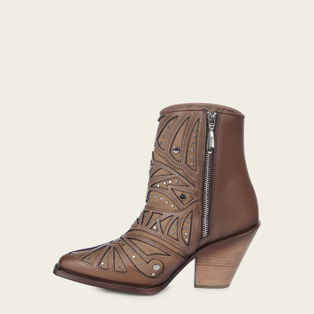 Women's Cuadra Honey Western Cowgirl Cowhide Leather Ankle Boots - Stylish & Comfortable for Country Rides, Dancing & Casual Outfits