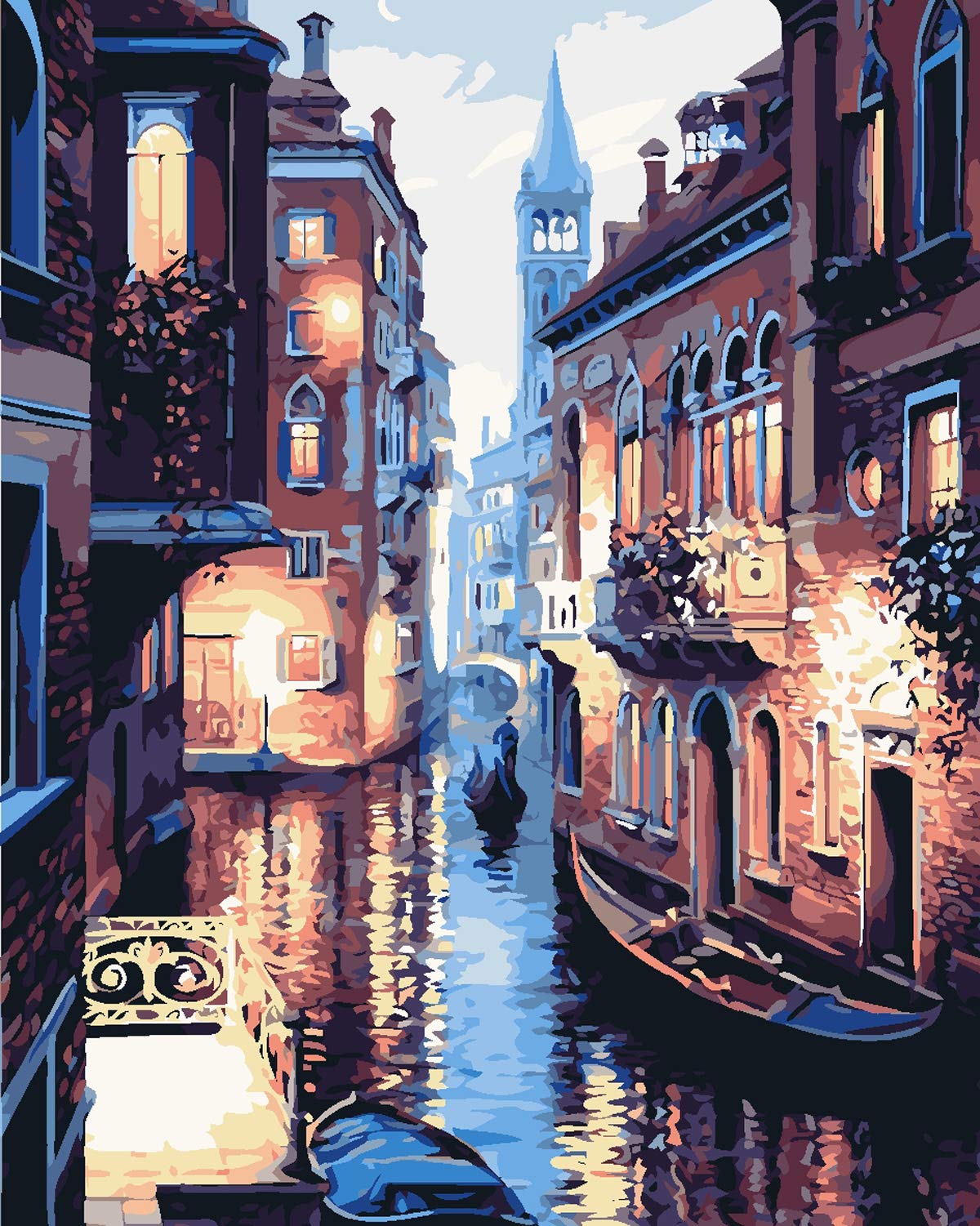 Adult Paint by Numbers Kit - DIY Landscape Painting on Canvas with Brushes, Stress Relief Art Therapy for Beginners (Watertown Scene) | Perfect for Home Decor, Relaxation & Creative Gift Ideas