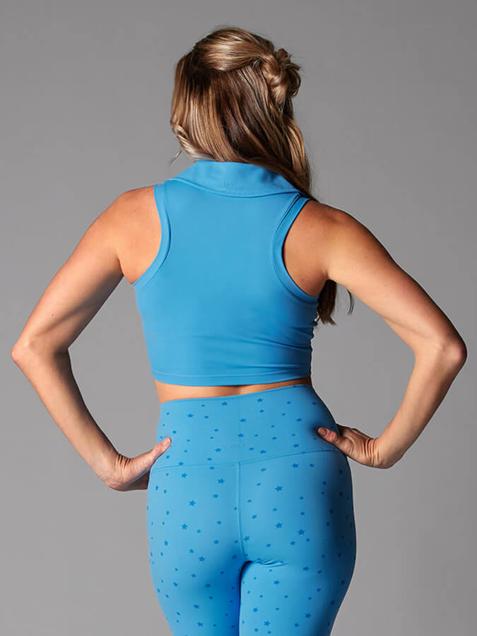 Tavi Polo Women's Tank Top - Breathable Summer Casual Shirt, Ocean Blue - Perfect for Yoga, Beach & Outdoor Activities