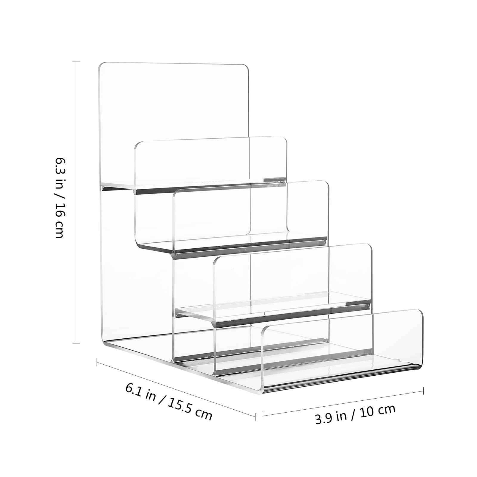 4-Tier Clear Acrylic Display Risers Stand - 2PCS Large Perfume Organizer & Wallet Display Shelf - Versatile Purse Handbag Organizer for Figures, Cosmetics & Retail Displays - Perfect for Bathroom Counter, Dresser Top or Store Showcase