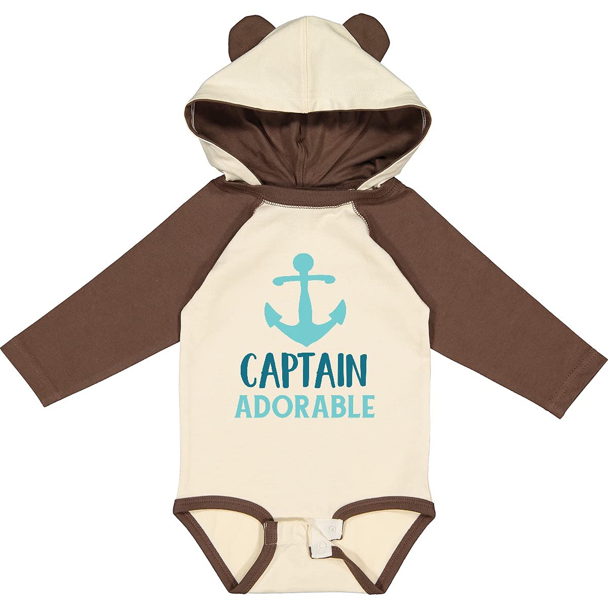 Inktastic Captain Adorable Sailor Boat Anchor Long Sleeve Baby Creeper - Perfect for Nautical Themed Parties, Sailing Enthusiasts & Cute Baby Outfits