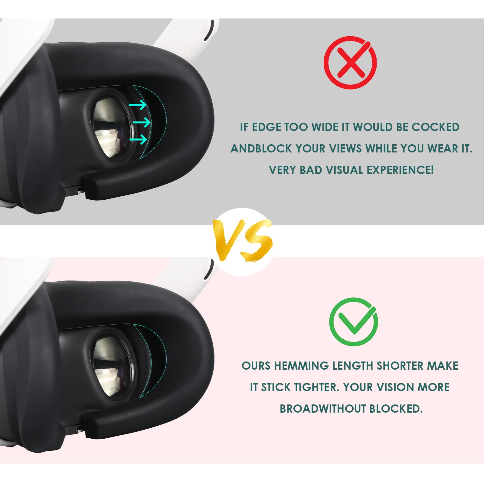 Premium VR Silicone Face Pad for Meta/Oculus Quest 3 - Sweatproof & Washable Face Cover, Lightproof Cushion Replacement Accessory - Perfect for Gaming, Fitness VR & Extended Play Sessions