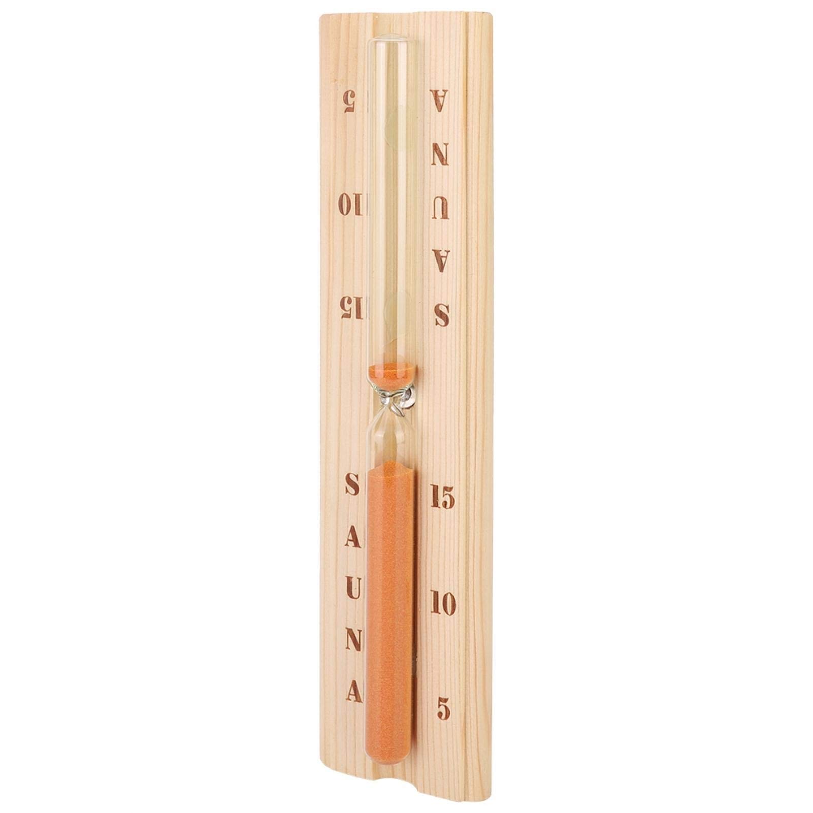 Maquer Sand Timer - Decorative Wooden & Plastic Wall Mount Sauna Timer | Perfect for Home Sauna, Spa, Bathroom & Relaxation Areas