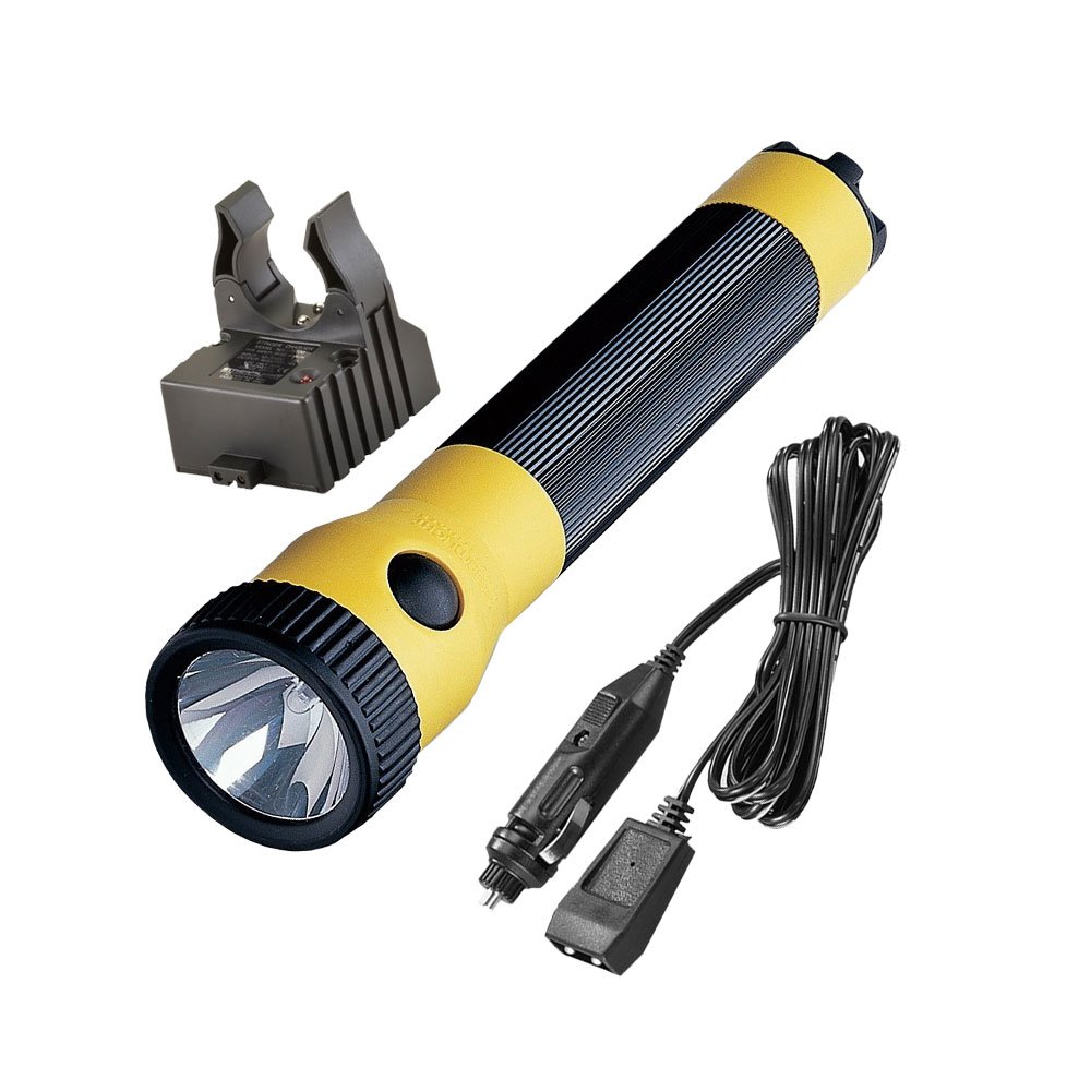 Streamlight 76002 PolyStinger LED Flashlight with DC Charger - High Visibility Yellow for Emergency, Security & Outdoor Use