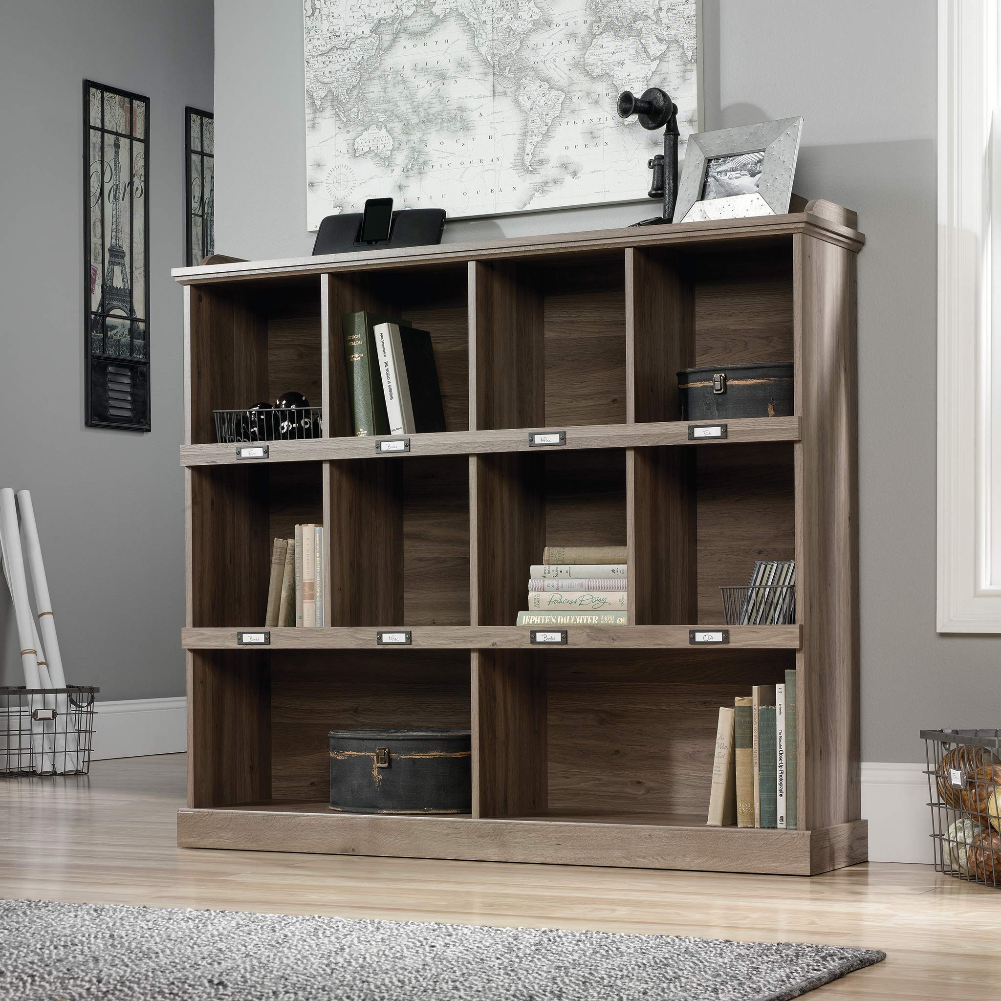 Sauder Barrister Lane Cubby Bookcase - Stylish Cube Storage Organizer for Home & Office - Modern Bookshelf with Multiple Compartments - Perfect for Living Room, Bedroom, or Study Organization
