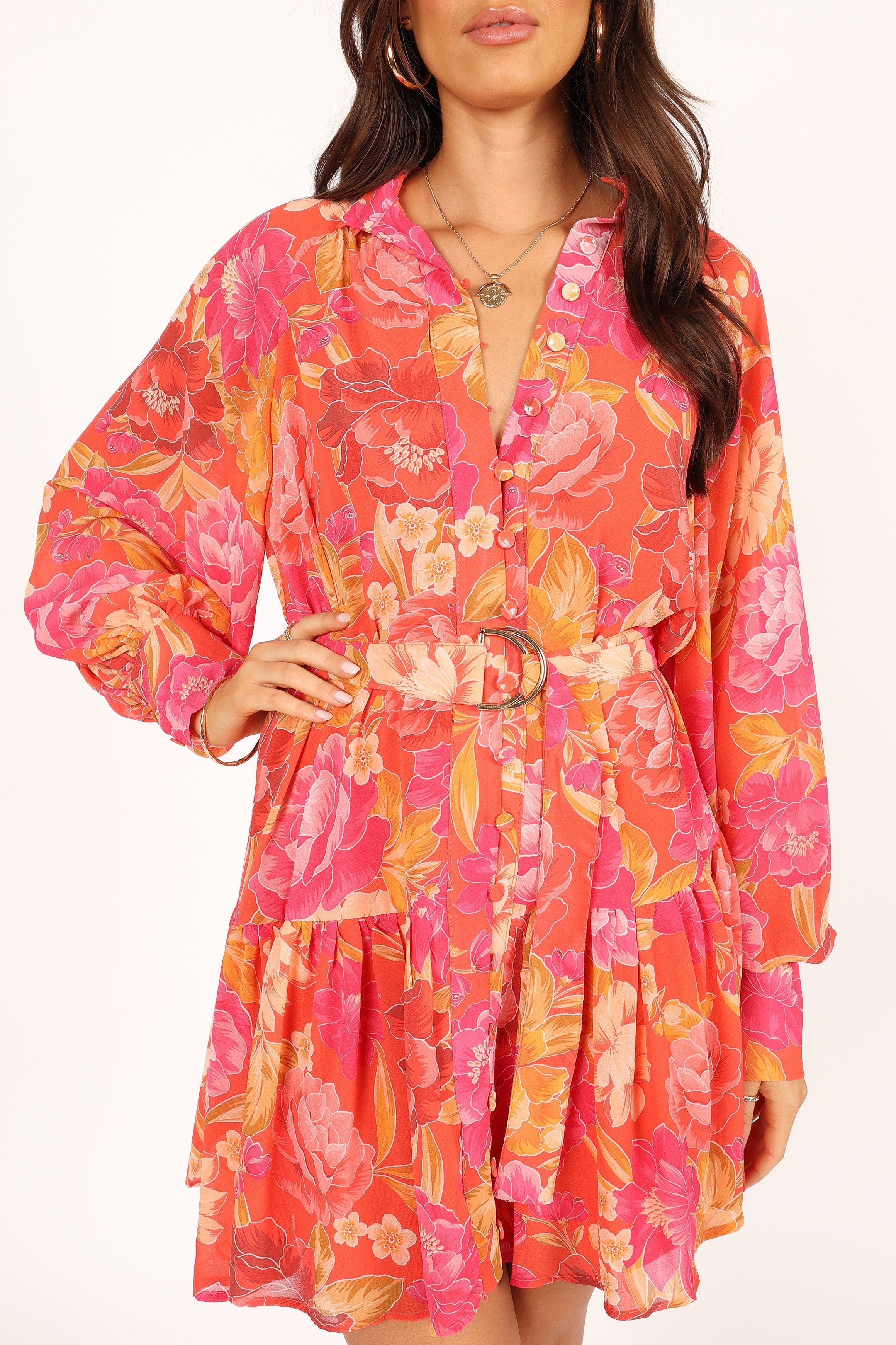 Bianca Long Sleeve Mini Dress for Women - Flirty Pink Party Dress, Bodycon Cocktail Dress with Ruffles | Perfect for Date Night, Club Wear & Special Occasions