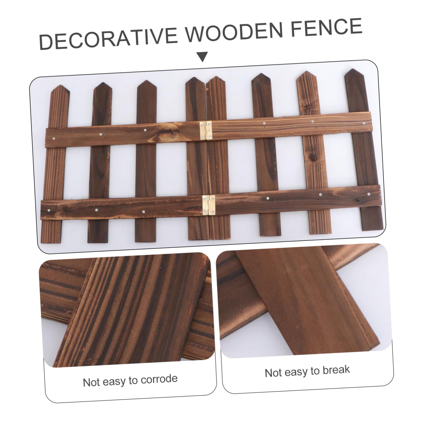 DOITOOL 1.2m Wooden Christmas Tree Fence - Decorative White Picket Garden Fence for Xmas Tree, Wedding & Party Decorations (Brown) | Perfect for Holiday Yard Displays, Indoor Christmas Decor & Seasonal Celebrations