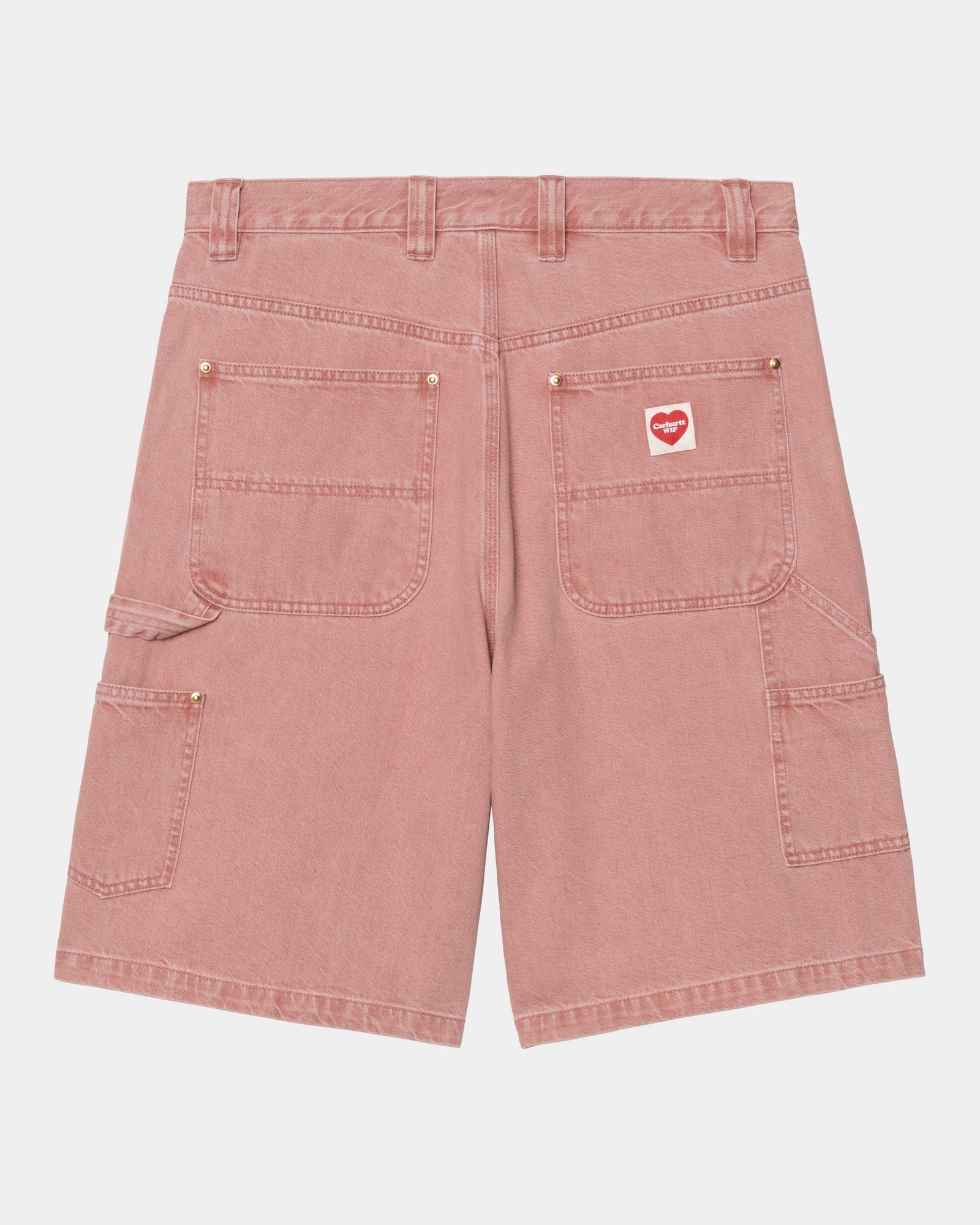 Nash Single Knee Long Shorts for Men - Sulfur Red Enzyme Bleach Washed Denim | Casual Wear, Street Style & Outdoor Activities