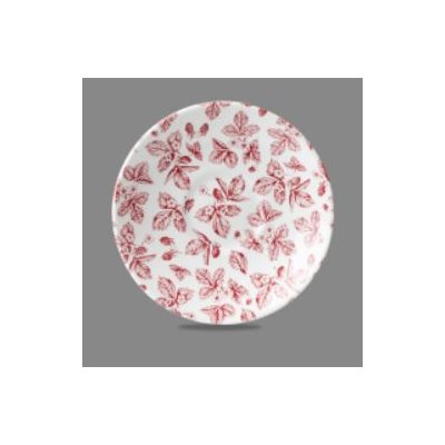 Churchill Vintage Prints 5.5-inch Georgian Saucer Set - Cranberry Bramble Design (12-Piece Case) | Elegant Tea Party & Afternoon Tea Serving Dishware