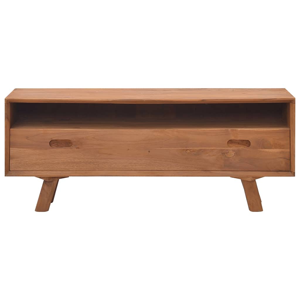 Mid-Century Modern TV Stand with 1 Shelf & 3 Drawers - Rustic Brown Wood Entertainment Center for Living Room | Perfect for 55-75 Inch TVs, Home Theater Setup & Living Room Organization