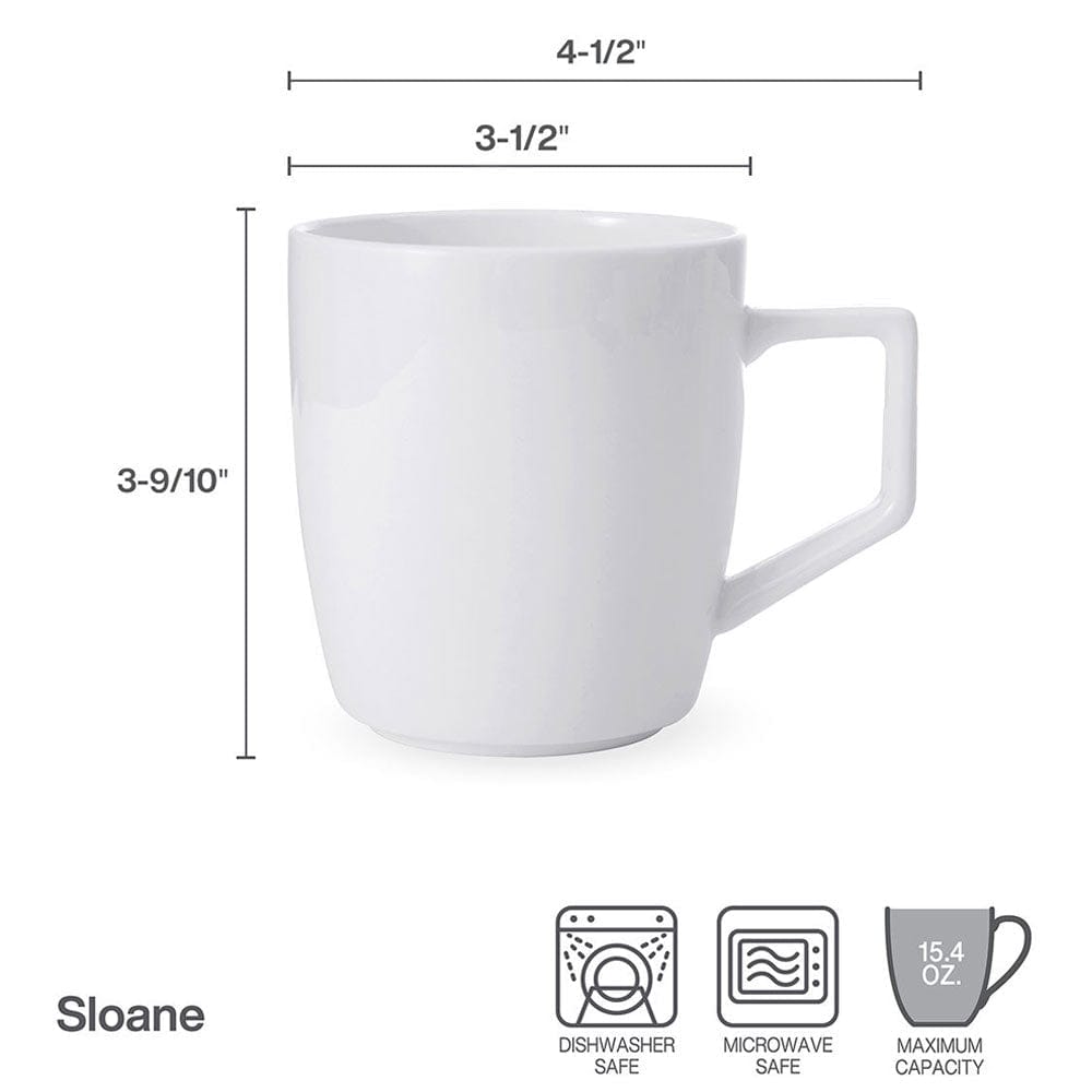 Premium Sloane Ceramic Coffee Mugs Set of 4 - Elegant Stoneware Cups for Tea, Hot Chocolate & Cappuccino - Perfect for Home, Office & Gift Giving