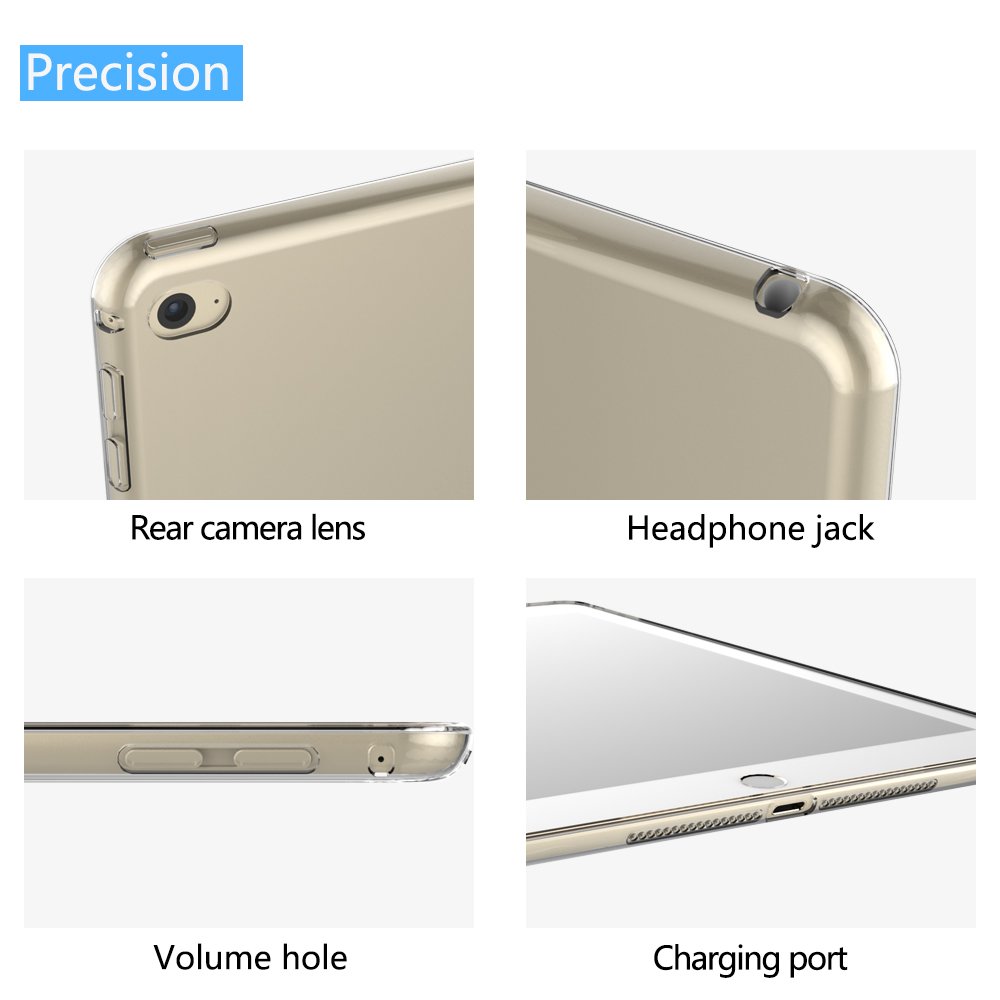 Premium Slim Transparent Silicone TPU Case for iPad Air 2 (2014, 9.7-inch) - Shock-Absorbent Protective Cover for iPad Model A1566/A1567 - Perfect for Work, Travel & Everyday Use
