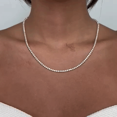 10.30ct Diamond Tennis Necklace - 2.7mm 14K Gold 4-Prong Setting | Elegant Jewelry for Weddings, Anniversaries & Special Occasions