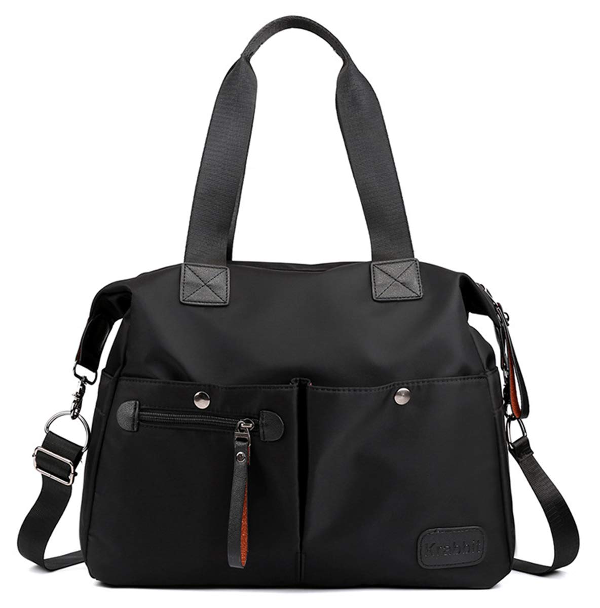 Women's Large Nylon Carry On Tote Bag - Lightweight Travel Shoulder Bag for Airplane, Work & Weekend Getaways | Water-Resistant & Spacious B23 Design